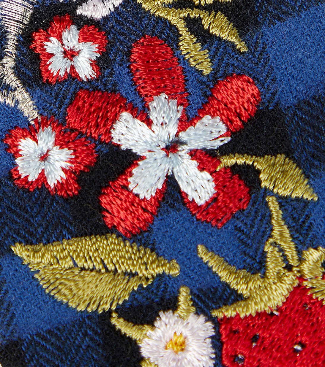 Embroidered checked cotton collar | Paade Mode