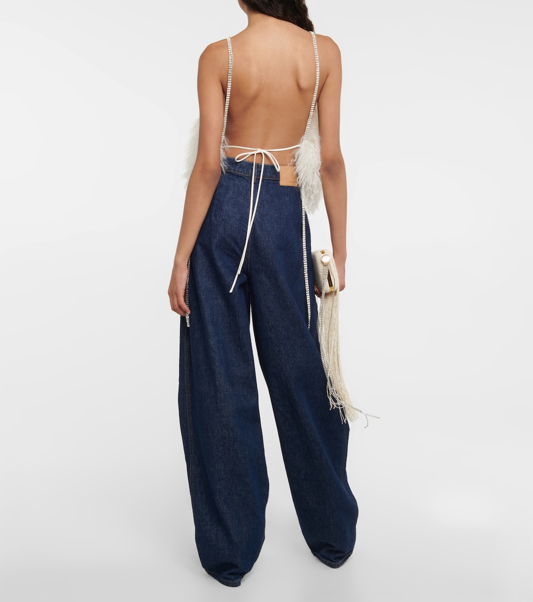 Top aus Shearling mit Kristallen | Magda Butrym