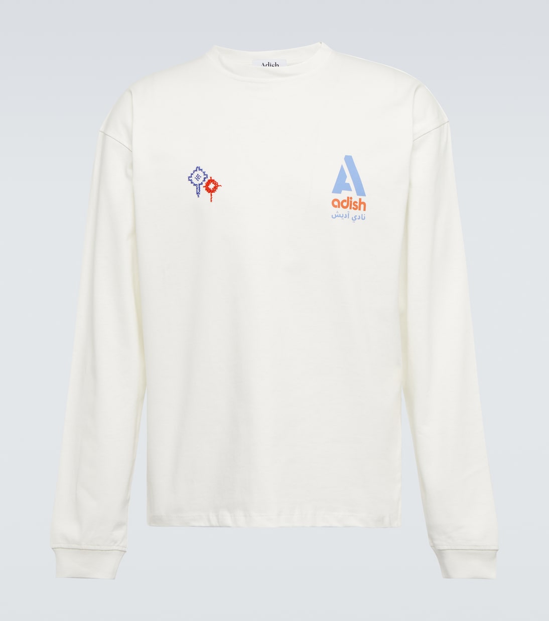 Embroidered and printed cotton top | Adish