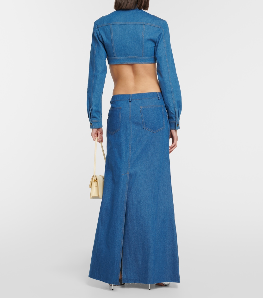 Pilla low-rise denim maxi skirt | Aya Muse