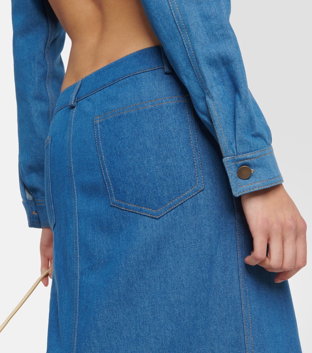 Pilla low-rise denim maxi skirt | Aya Muse