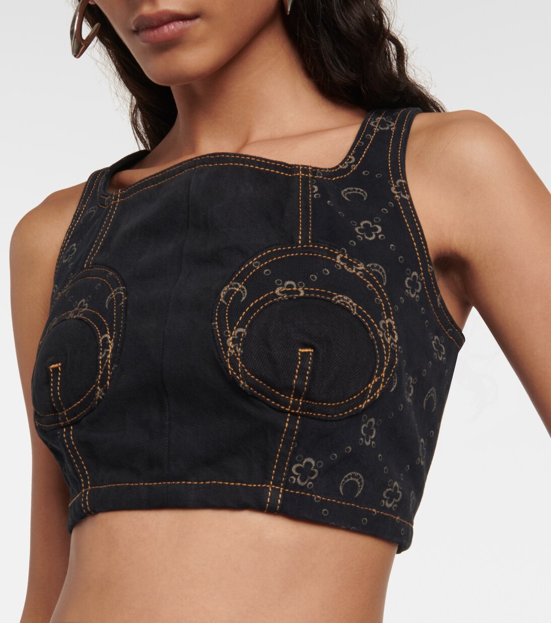 Bustier-Top aus Denim | Marine Serre