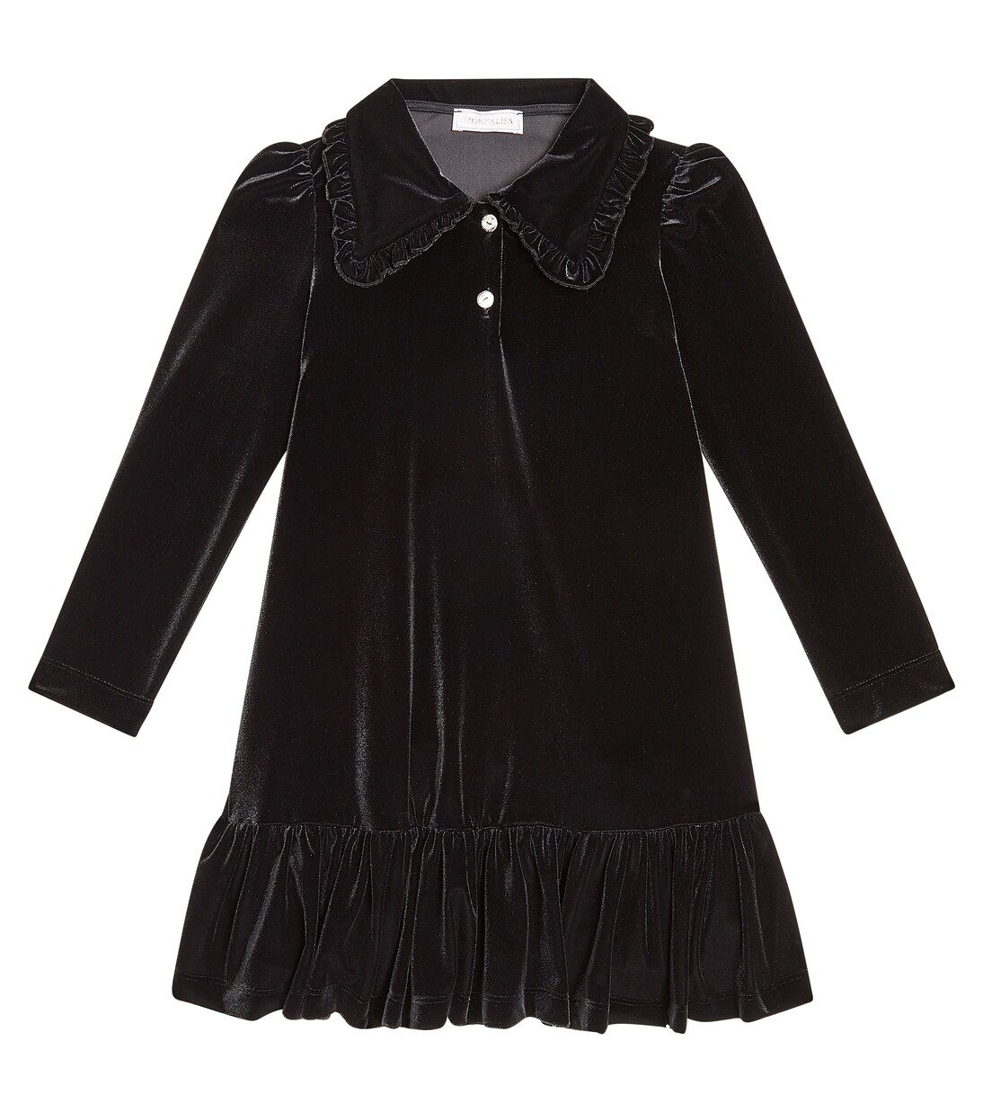 Ruffled velvet dress | Monnalisa