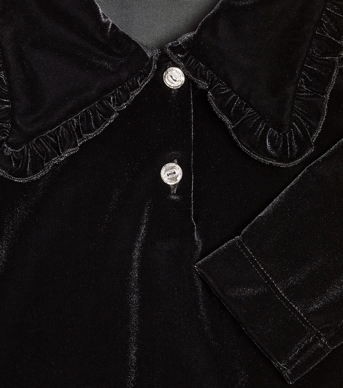 Ruffled velvet dress | Monnalisa