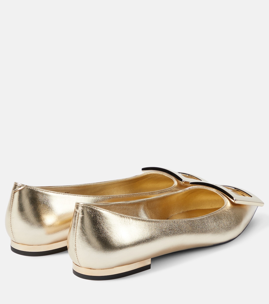 Gommettine metallic leather ballet flats | Roger Vivier