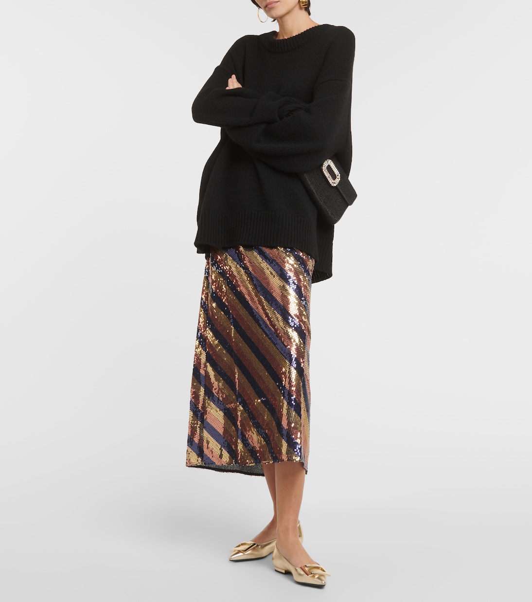 Gommettine metallic leather ballet flats | Roger Vivier