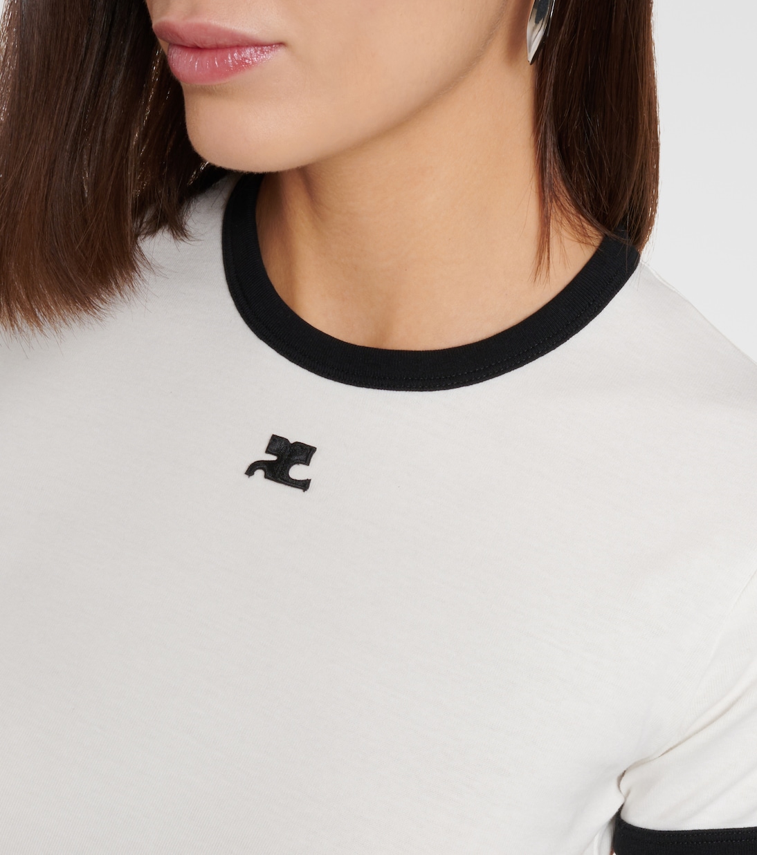 Logo cotton jersey T-shirt  | Courrèges