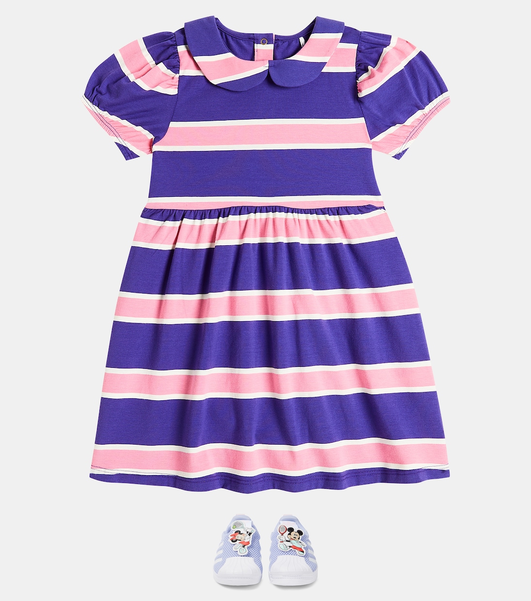 Striped cotton-blend dress | Mini Rodini