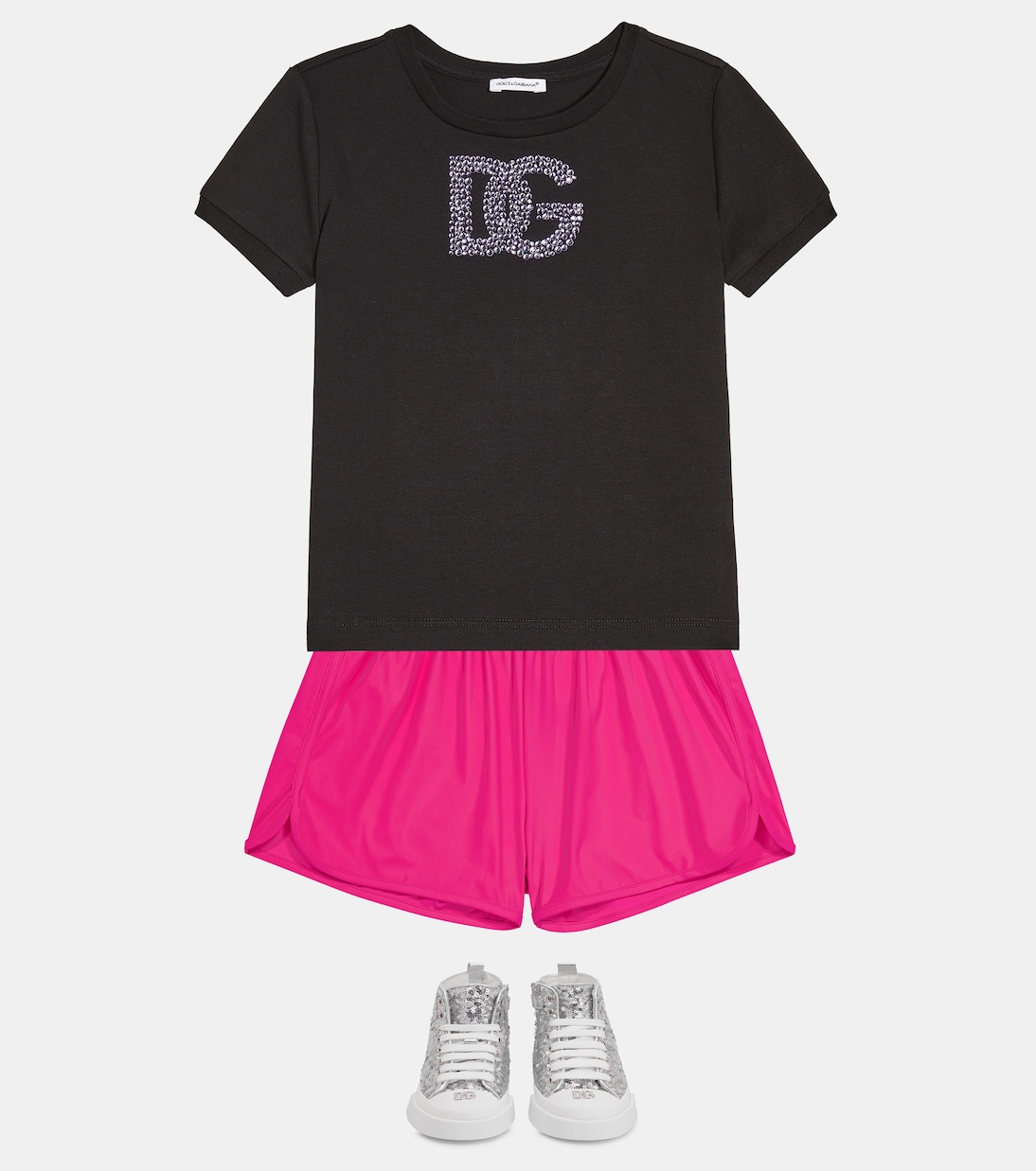 DG embellished cotton jersey T-shirt | Dolce&Gabbana Kids