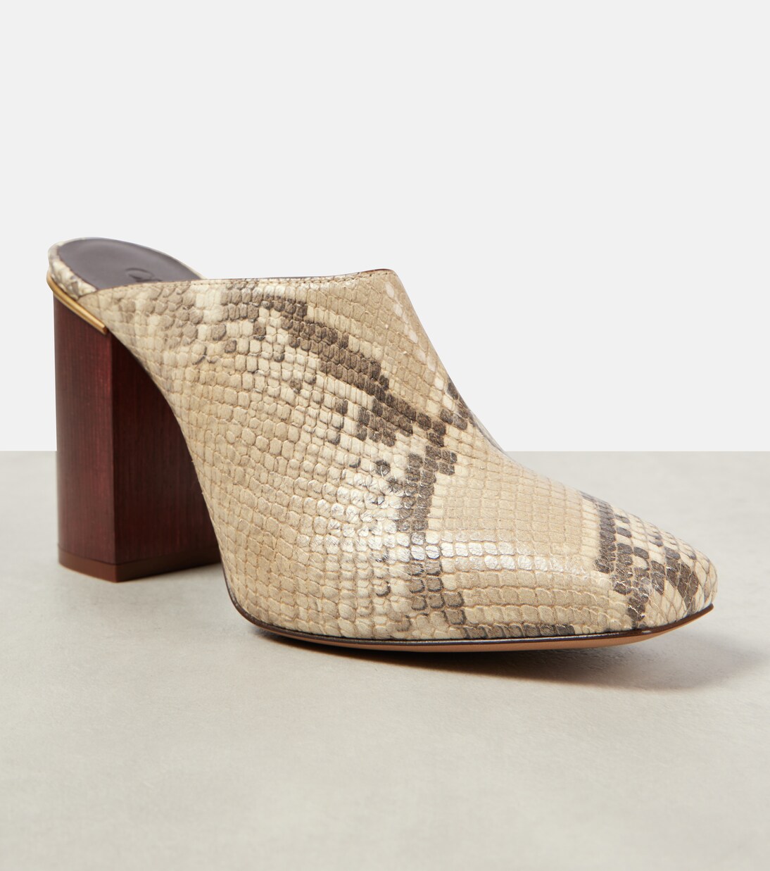 Ambre snake-effect leather mules | Chloé