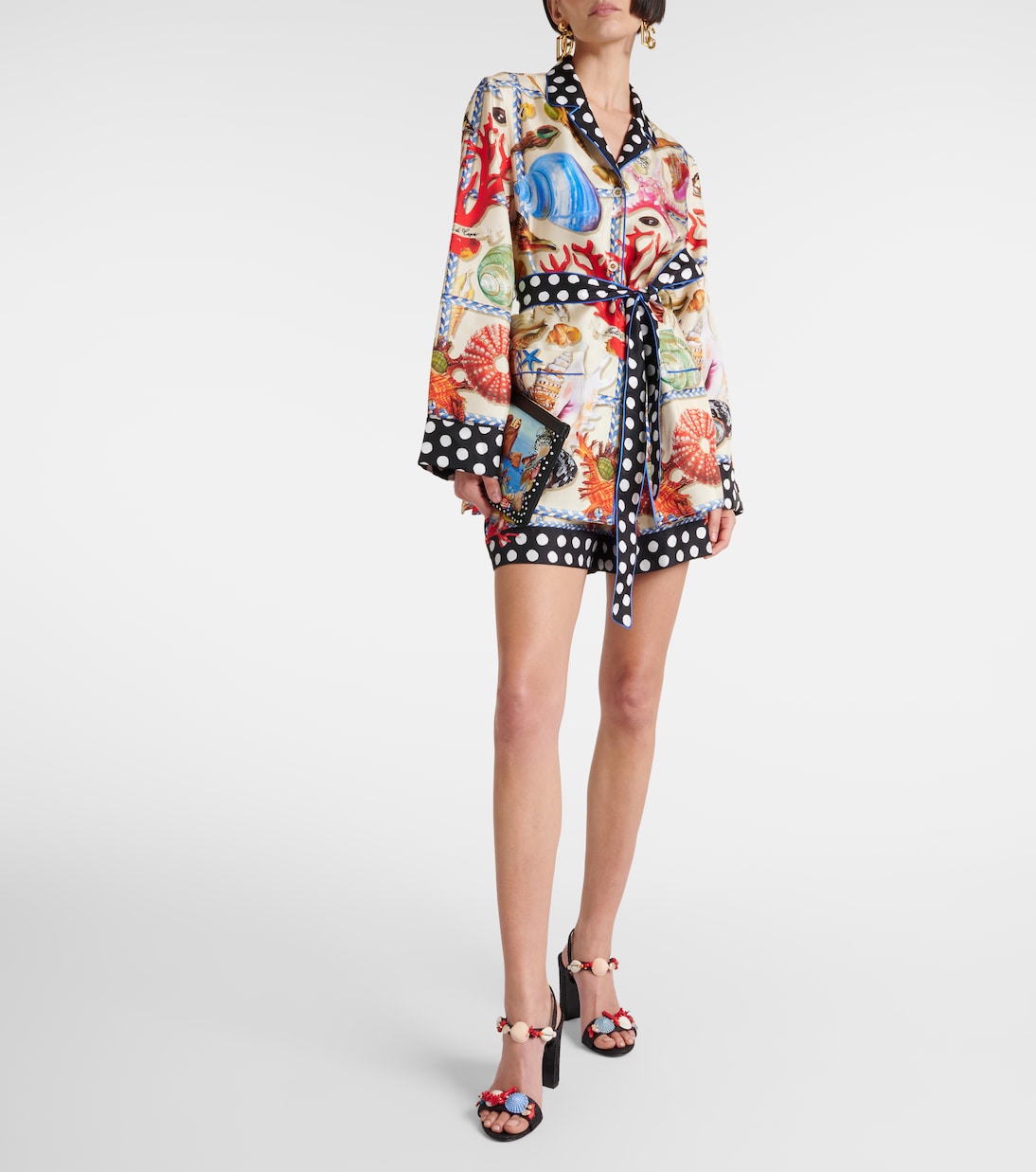 Bedrucktes Hemd Capri aus Seidensatin | Dolce&Gabbana