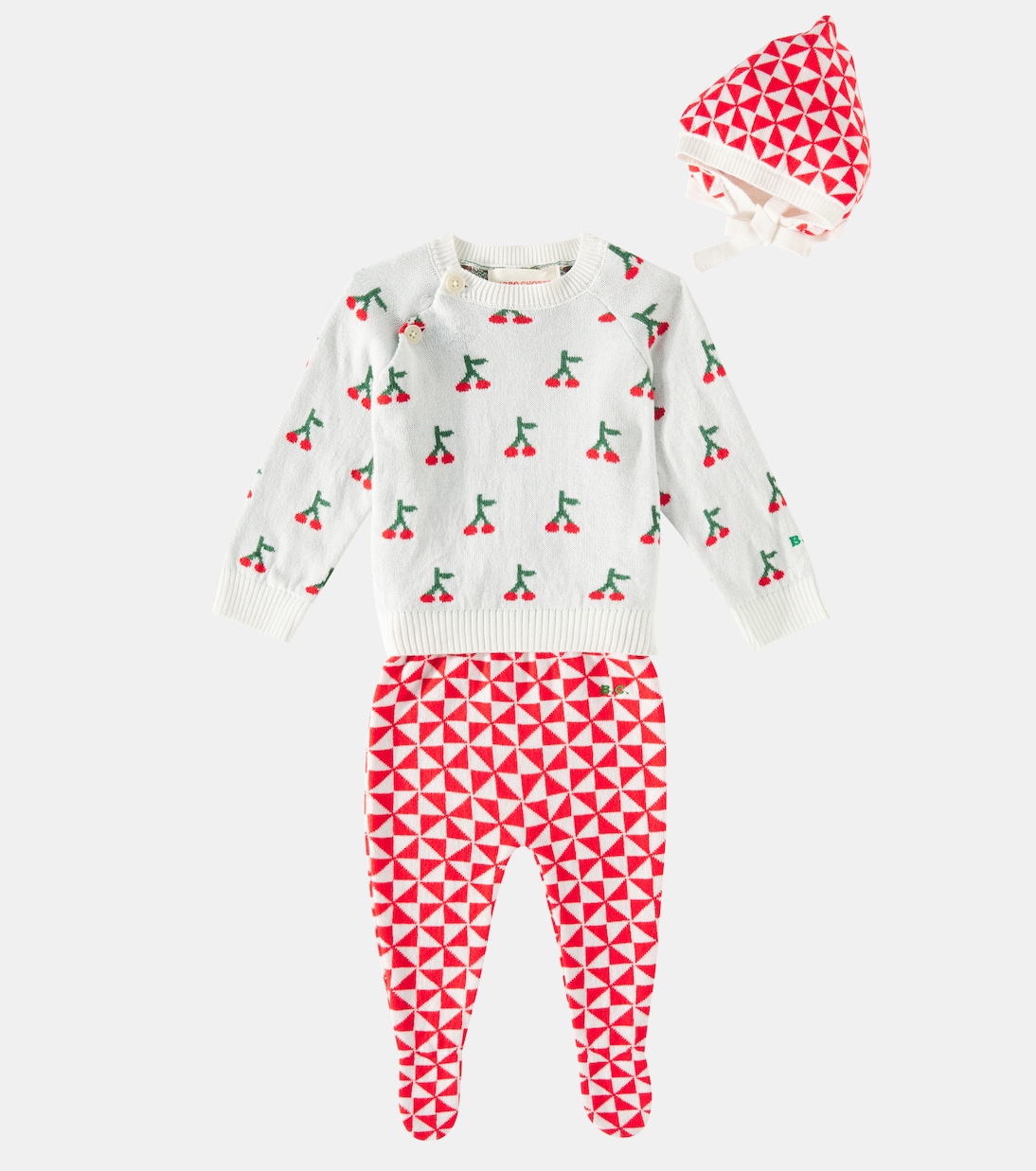 Baby Set Cherry aus Pullover, Hose und Mütze | Bobo Choses