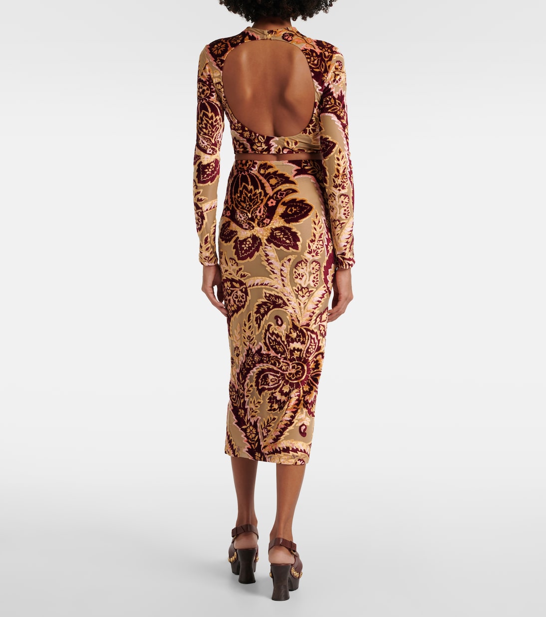 Cropped-Top aus Tüll und Samt | Etro