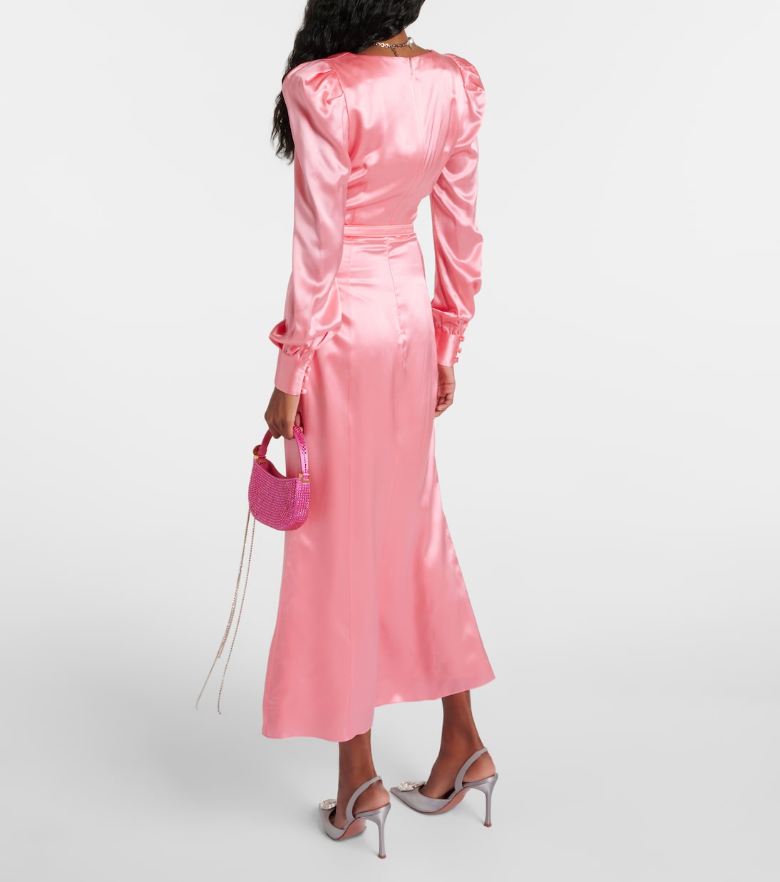 Abito midi in raso di seta | Alessandra Rich