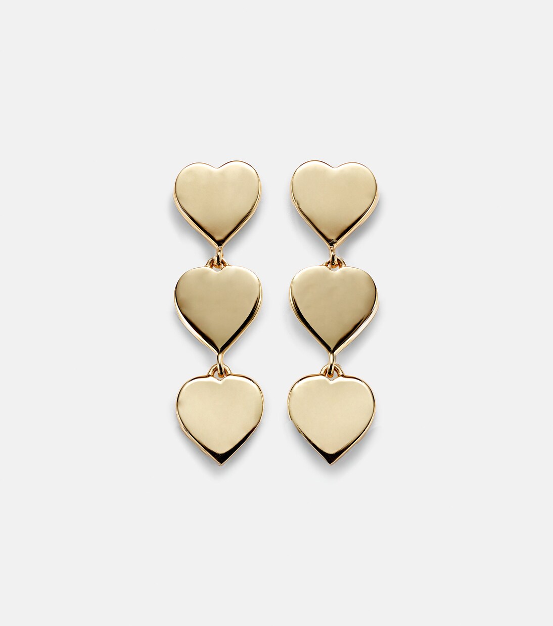 Orecchini Pure Three Heart Linear in oro 14kt  | Sydney Evan