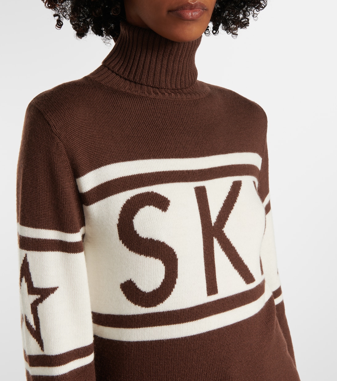 Jersey de cuello alto Schild de lana en intarsia | Perfect Moment