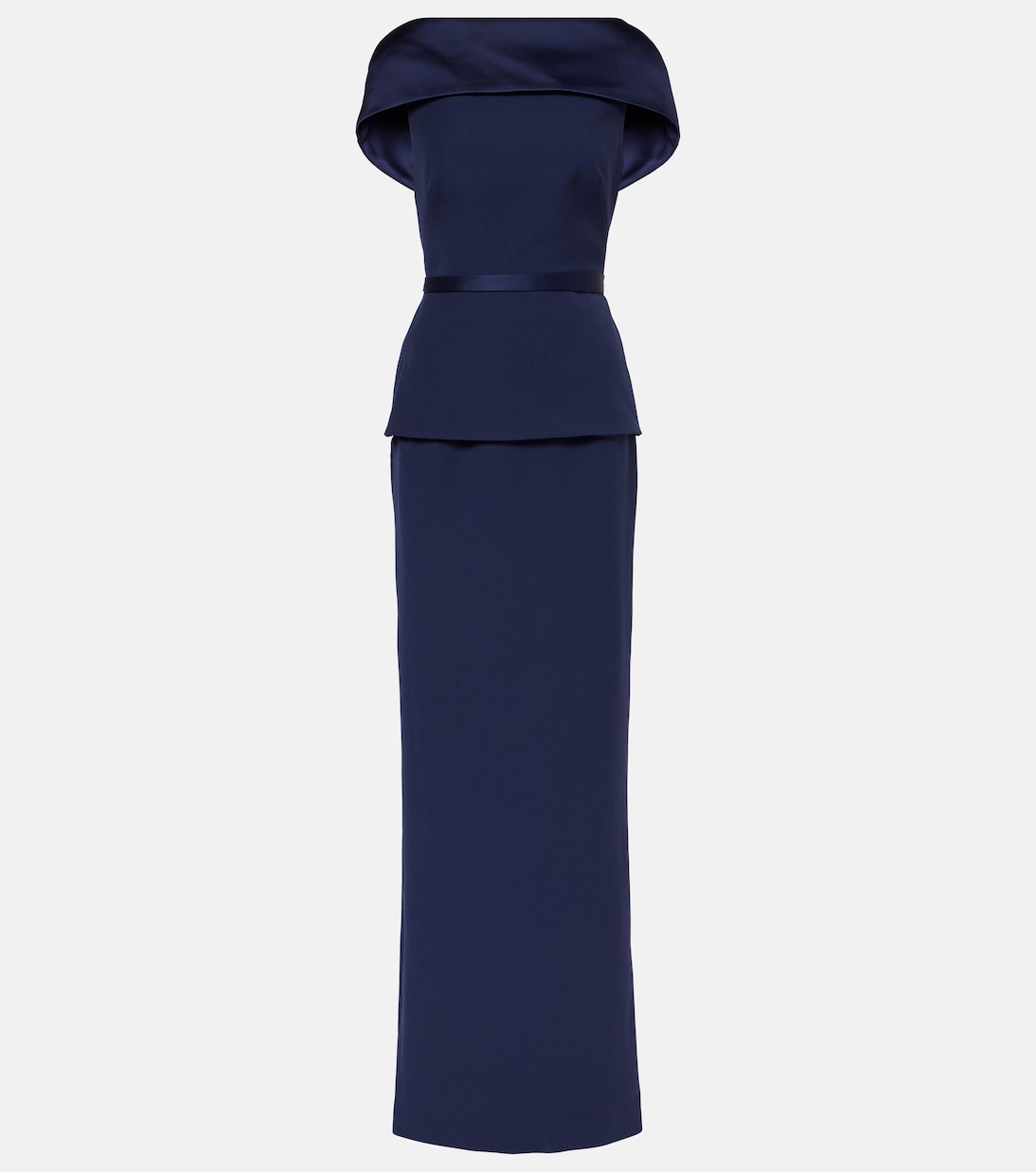 Rella draped peplum heavy crêpe midi dress | Safiyaa