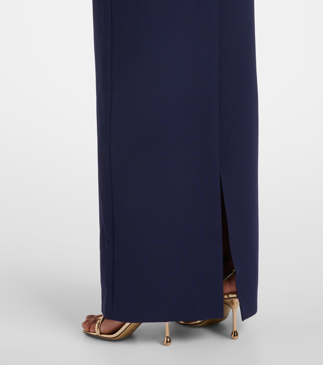 Rella draped peplum heavy crêpe midi dress | Safiyaa