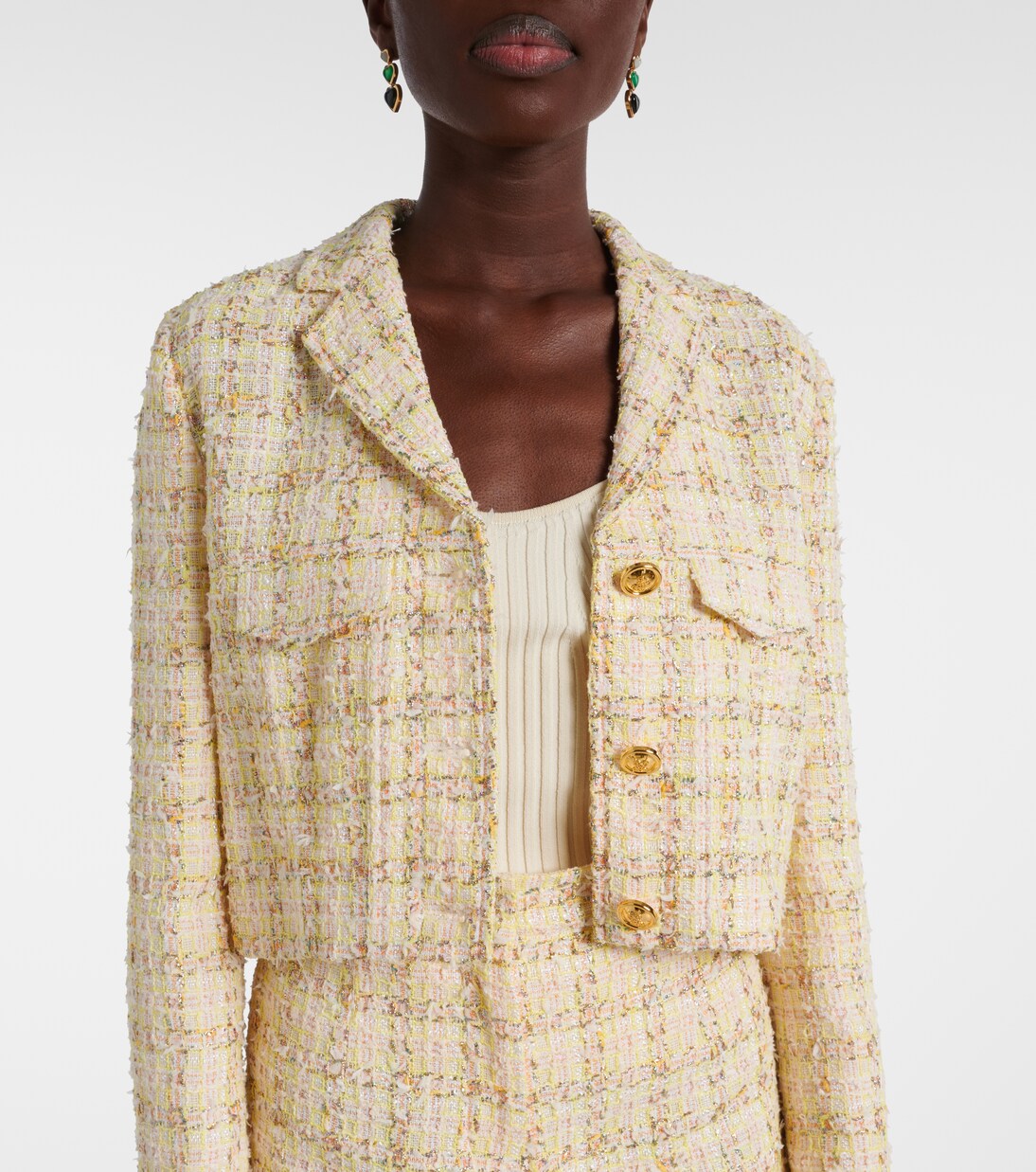 Checked cotton-blend jacket | Giambattista Valli