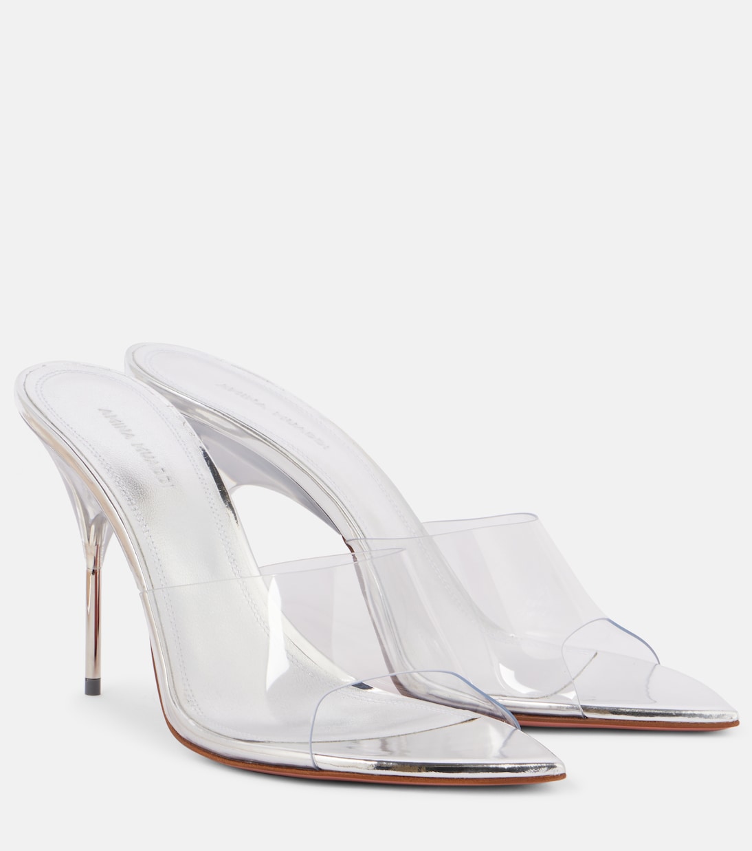 Pantoletten Bianca Glass 95 | Amina Muaddi