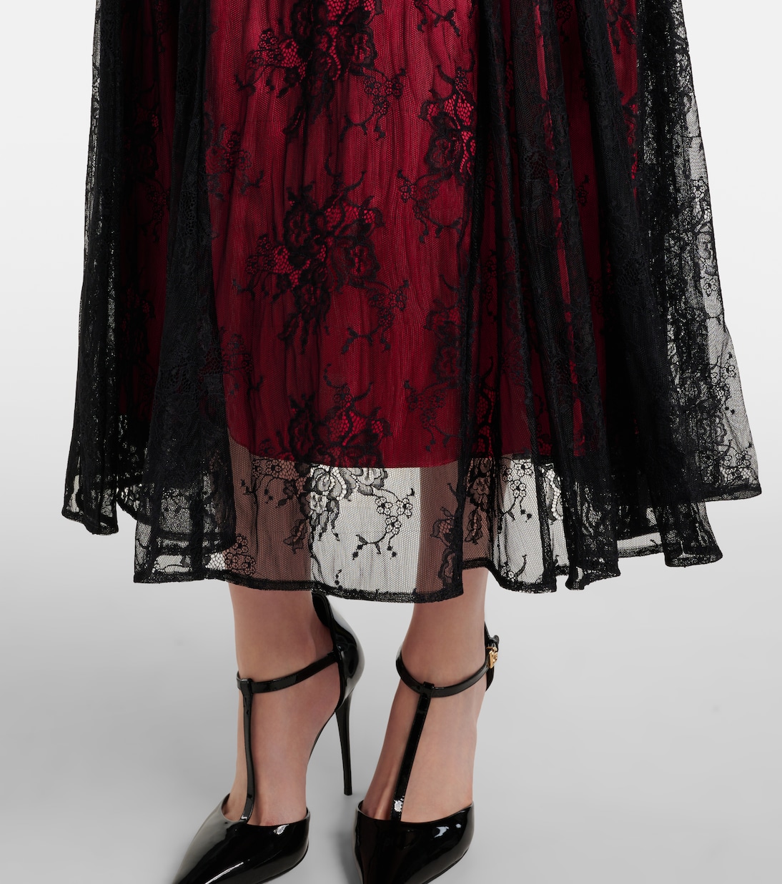 Vestido midi de encaje floral | Dolce&Gabbana