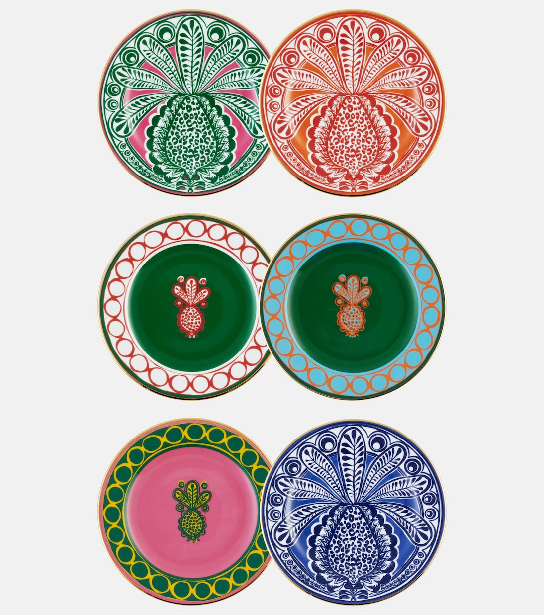 Pineapple set of 6 dessert plates | La DoubleJ