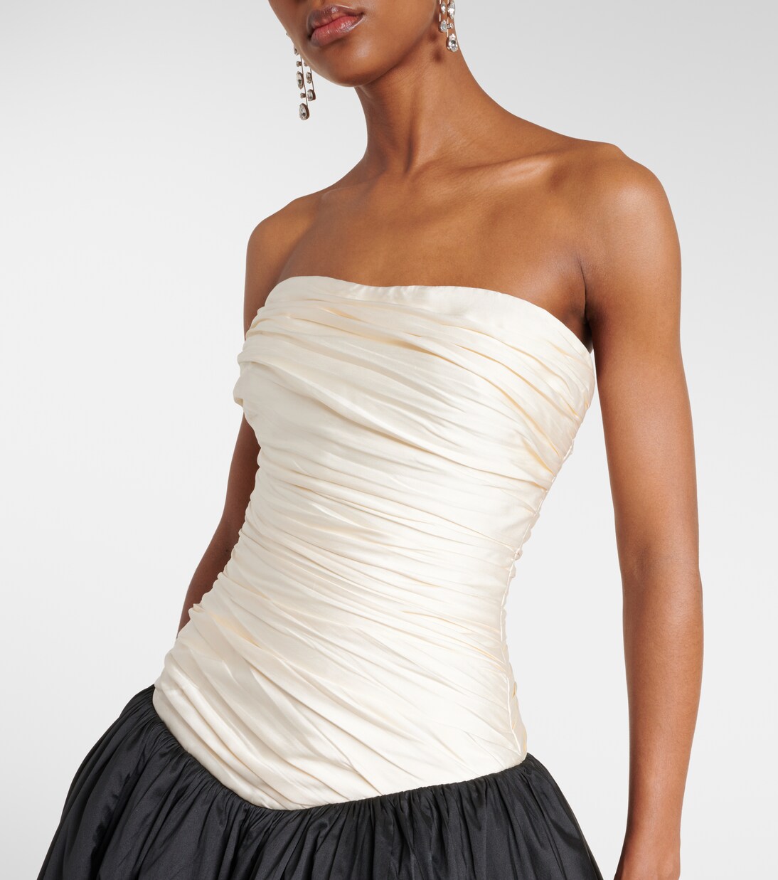 Strapless mikado and taffeta gown | Marmar Halim