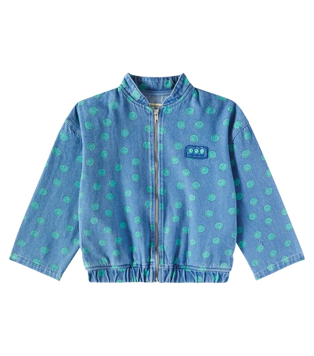 Smiley printed denim bomber jacket | The New Society