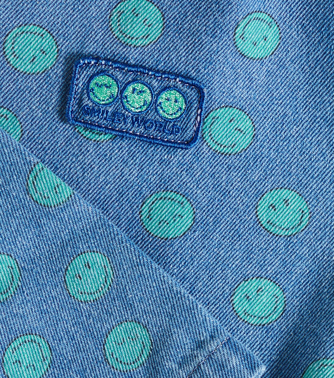 Smiley printed denim bomber jacket | The New Society
