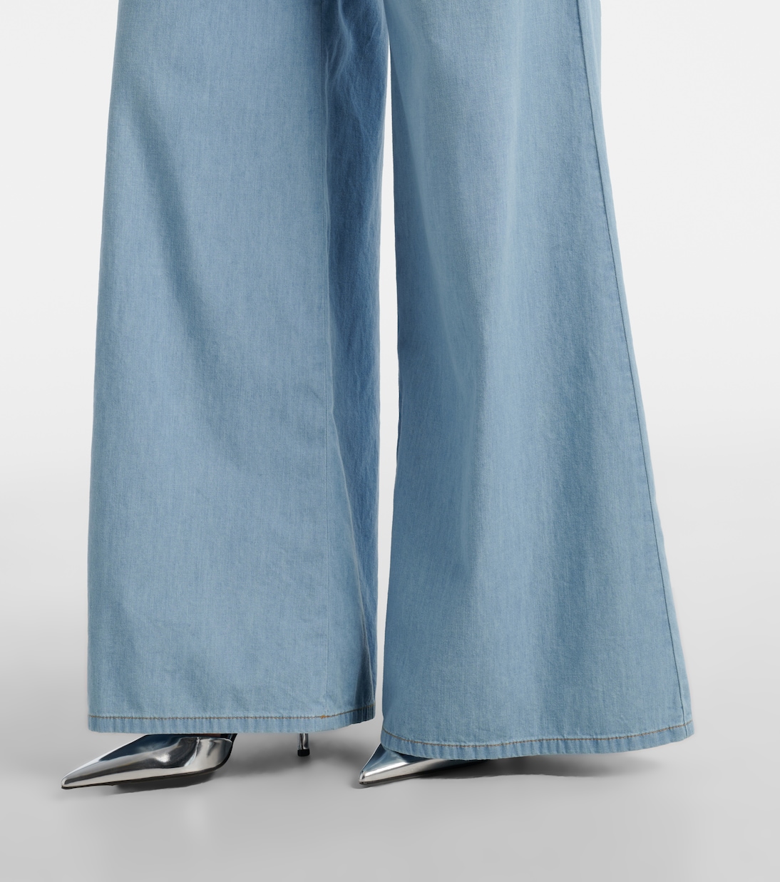 Wide-Leg Jeans mit Kristallen | Area