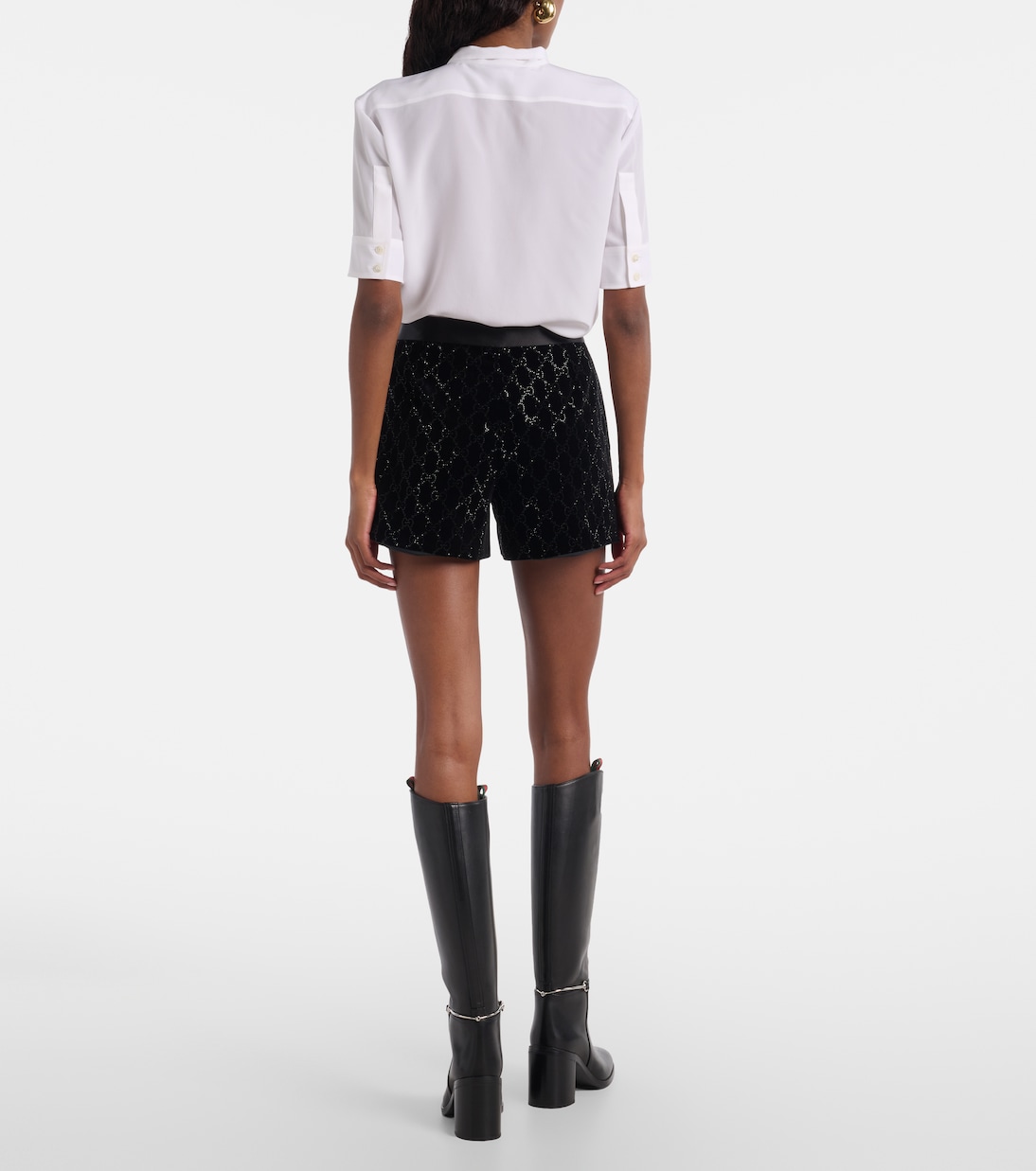 Shorts aus einem Baumwollgemisch mit Kristallen | Gucci