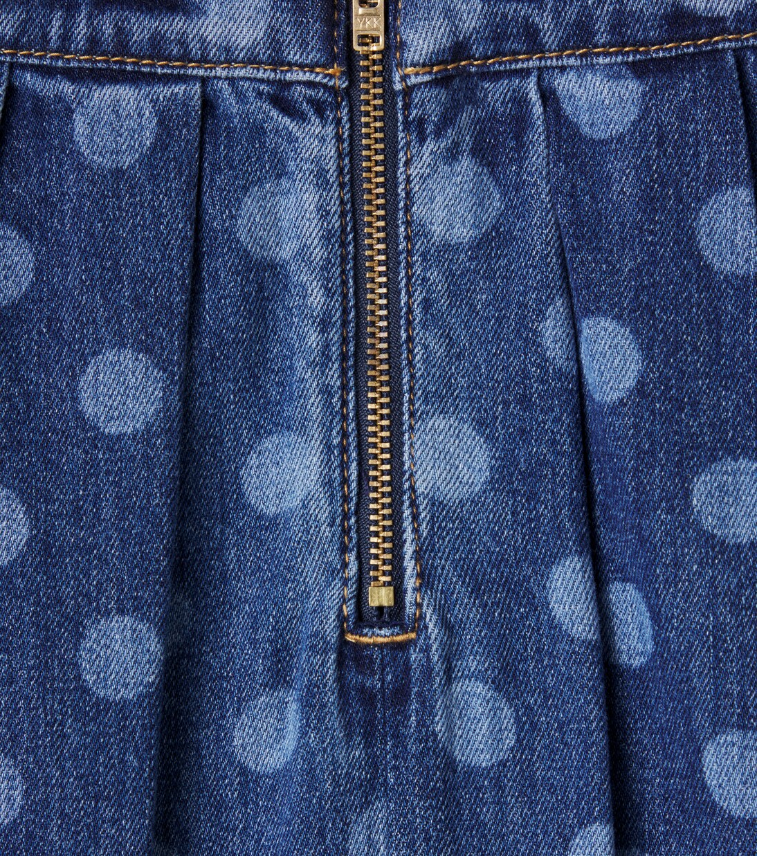 Falda denim plisada con lunares | Self-Portrait Kids