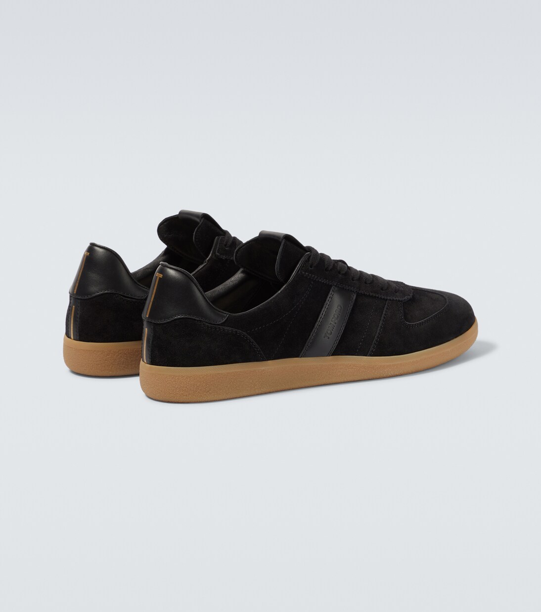 Leather-trimmed suede sneakers | Tom Ford
