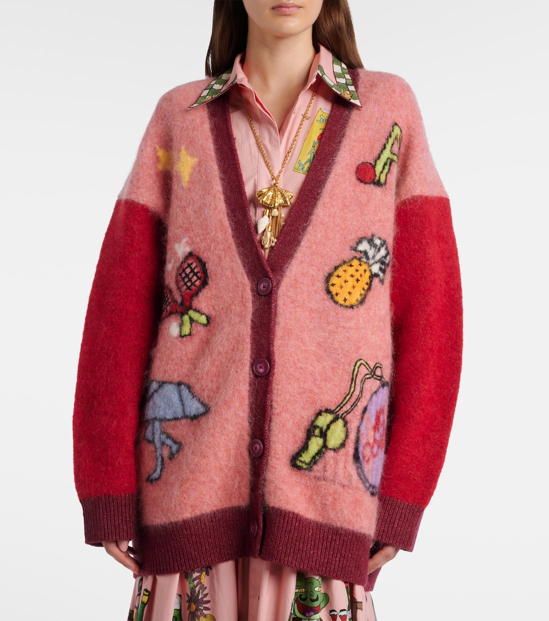 Court embroidered wool-blend cardigan | Alémais