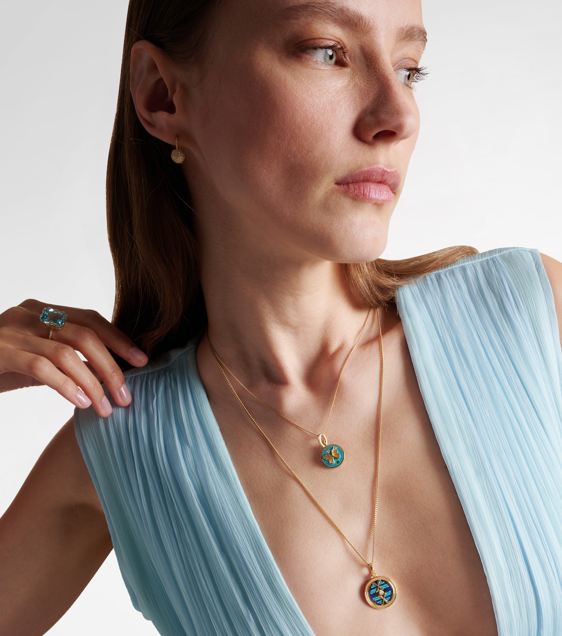 Colgante Reverie Petite de oro de 18 ct con cerámica y diamantes | FoundRae