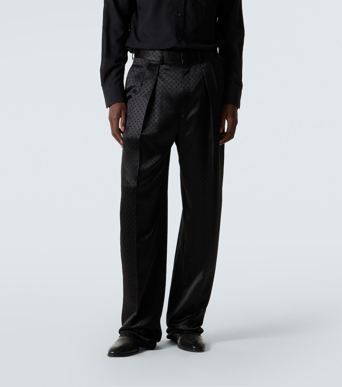 Jacquard polka-dot satin suit pants | Tom Ford