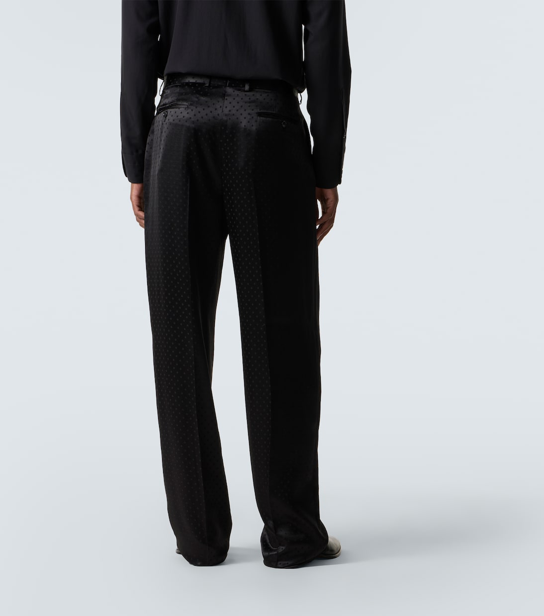 Jacquard polka-dot satin suit pants | Tom Ford