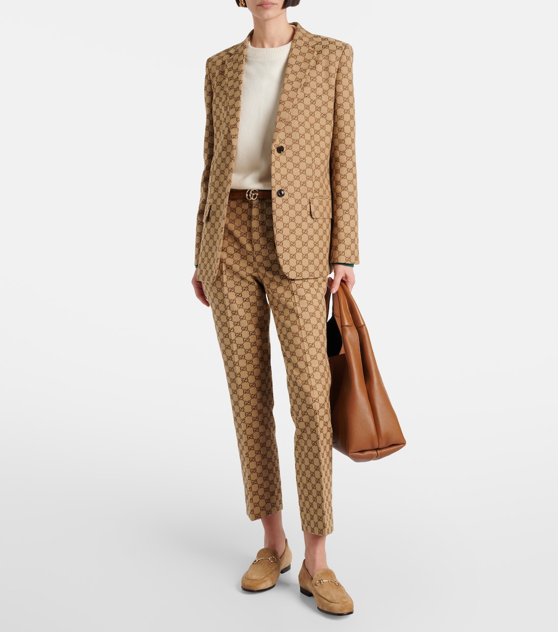 Cotton-blend straight pants | Gucci