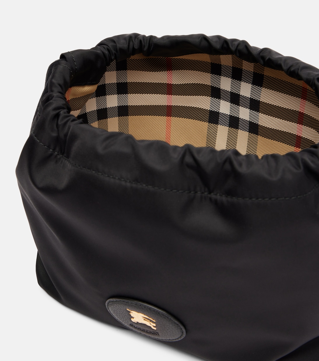 Reversible leather-trimmed pouch | Burberry