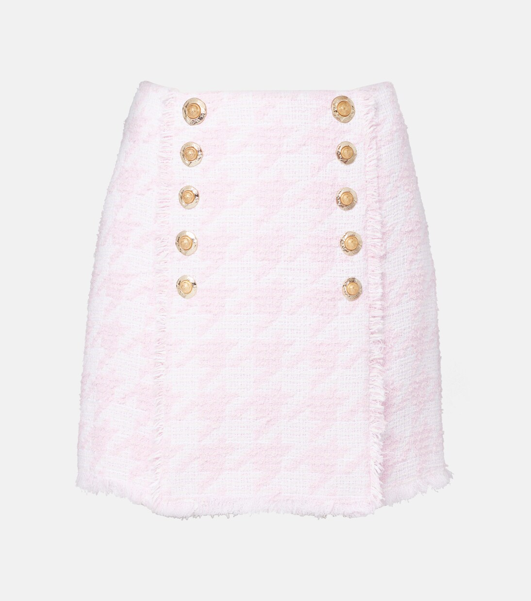 Houndstooth cotton-blend miniskirt | Balmain
