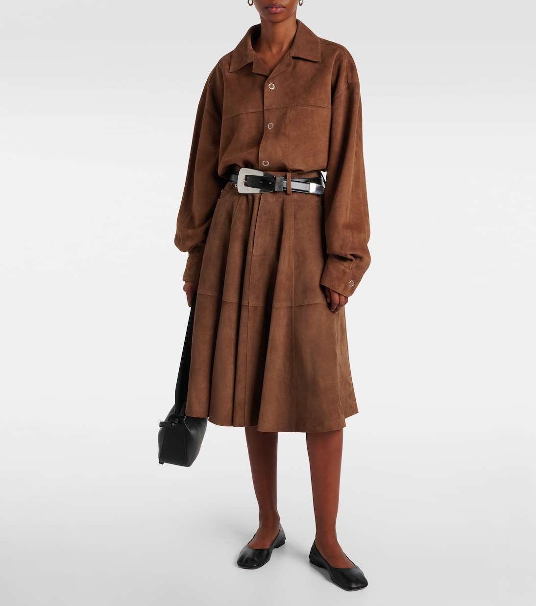 Jupe midi en daim | Ami Paris