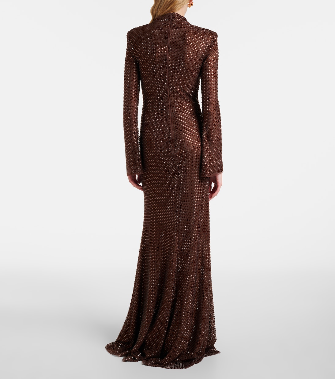 Crystal-embellished mesh gown | Self-Portrait