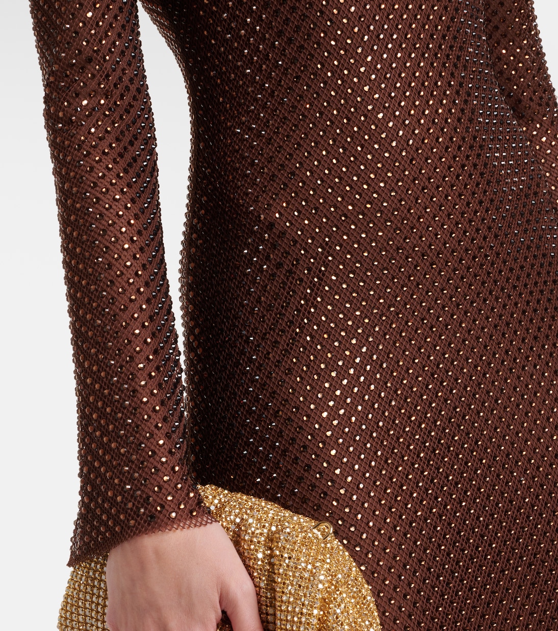 Crystal-embellished mesh gown | Self-Portrait