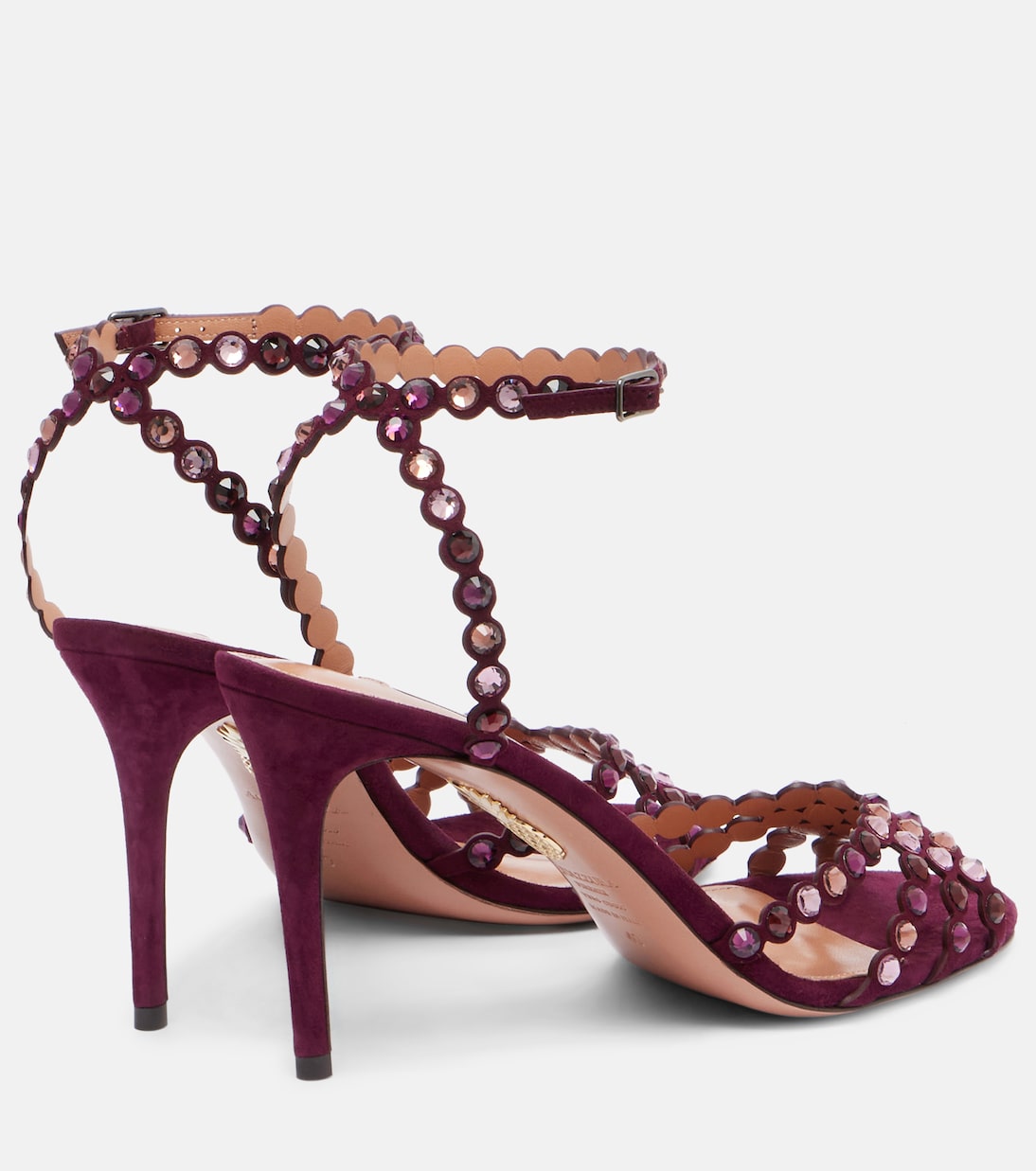 Sandalen Tequila 85 aus Leder mit Kristallen | Aquazzura