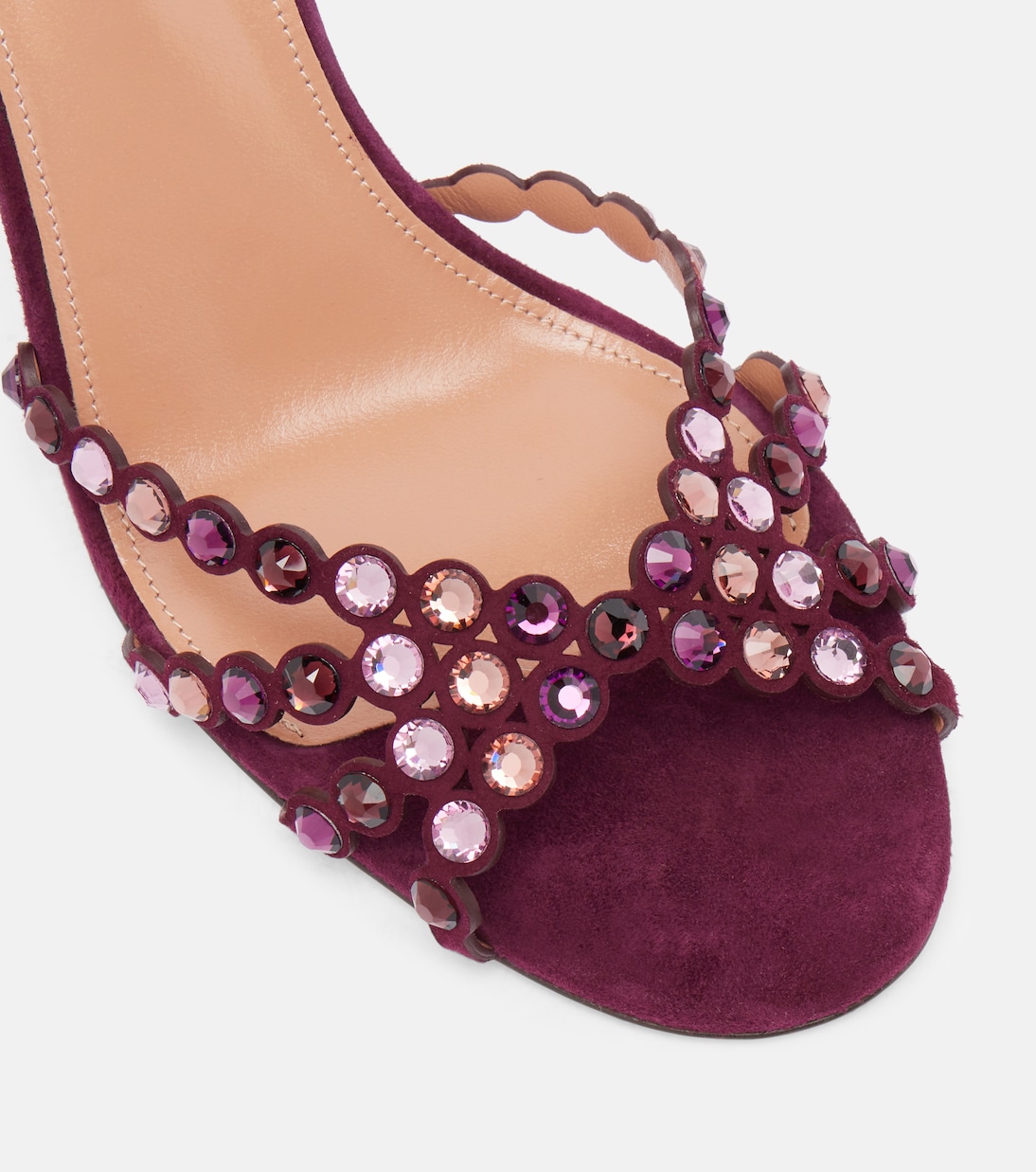 Sandalen Tequila 85 aus Leder mit Kristallen | Aquazzura