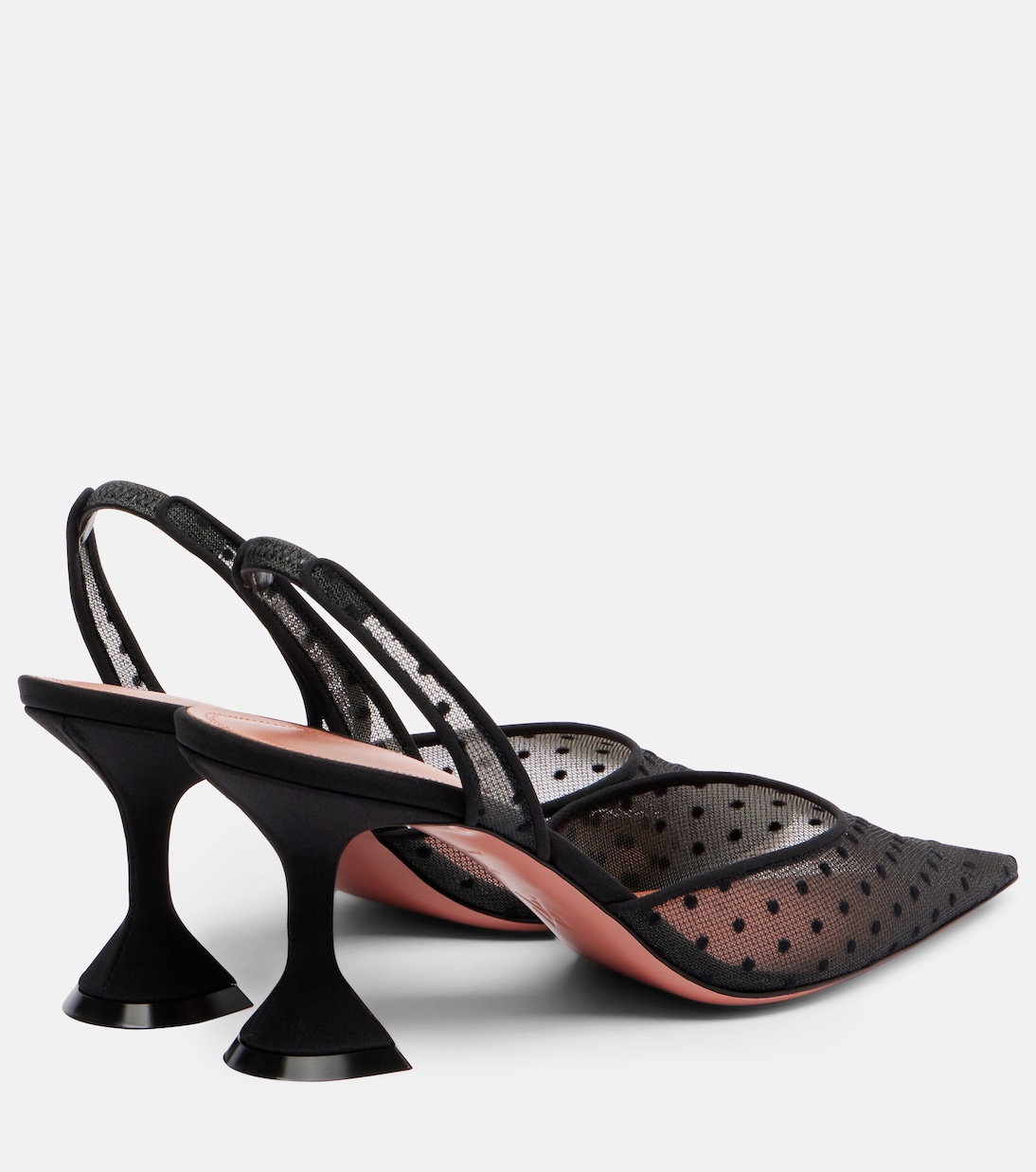 Holli 70 point d'esprit slingback pumps | Amina Muaddi