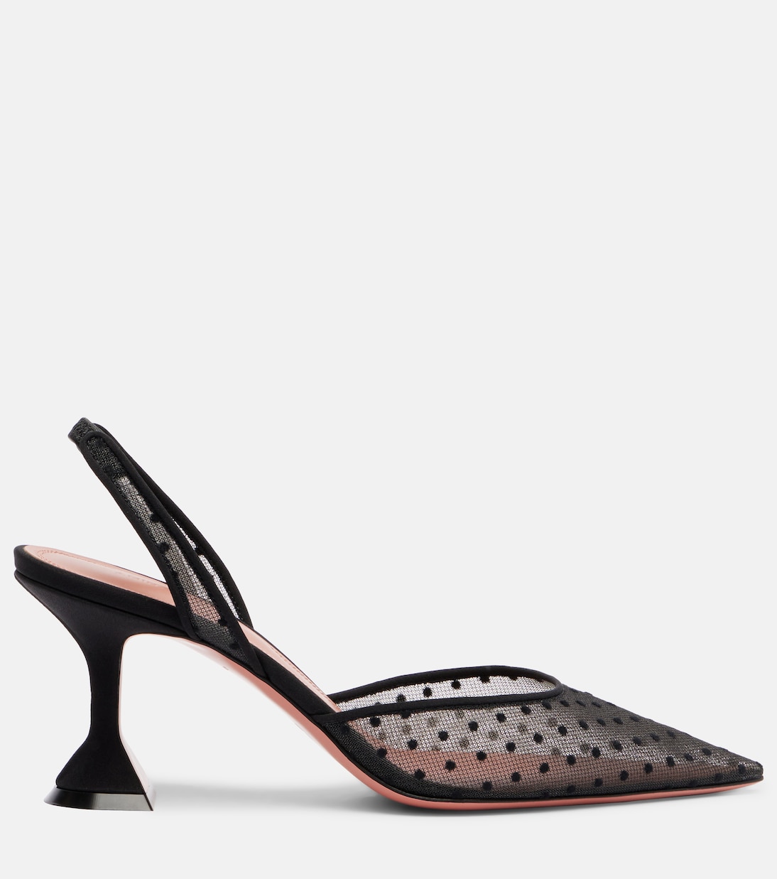 Holli 70 point d'esprit slingback pumps | Amina Muaddi
