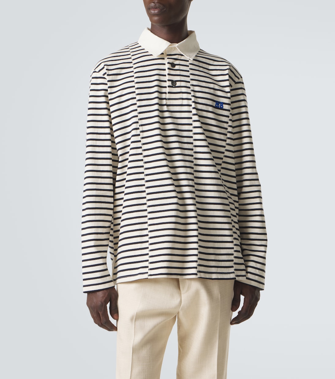 City striped cotton polo shirt | Wales Bonner