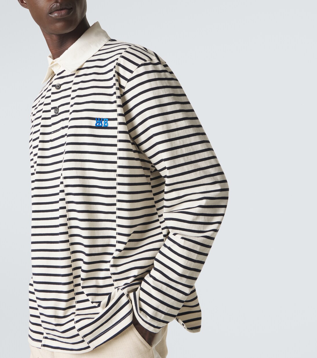 City striped cotton polo shirt | Wales Bonner
