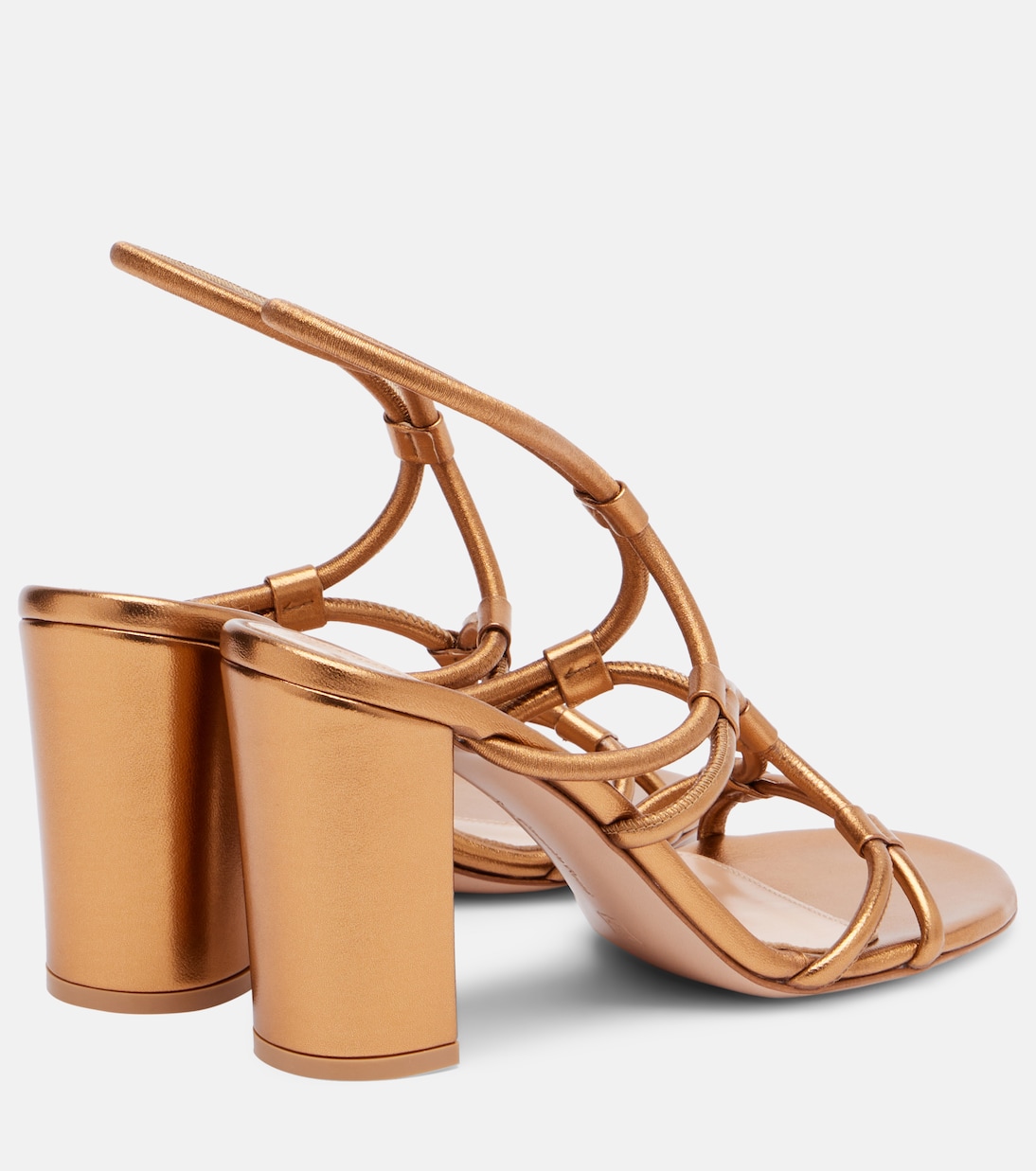 Sandalen aus Metallic-Leder | Gianvito Rossi